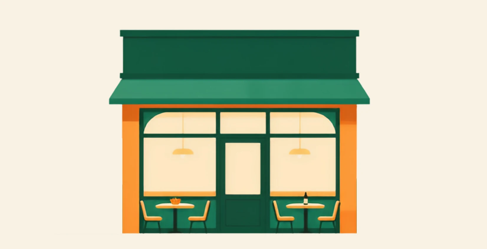 Devanture d'un restaurant indépendant