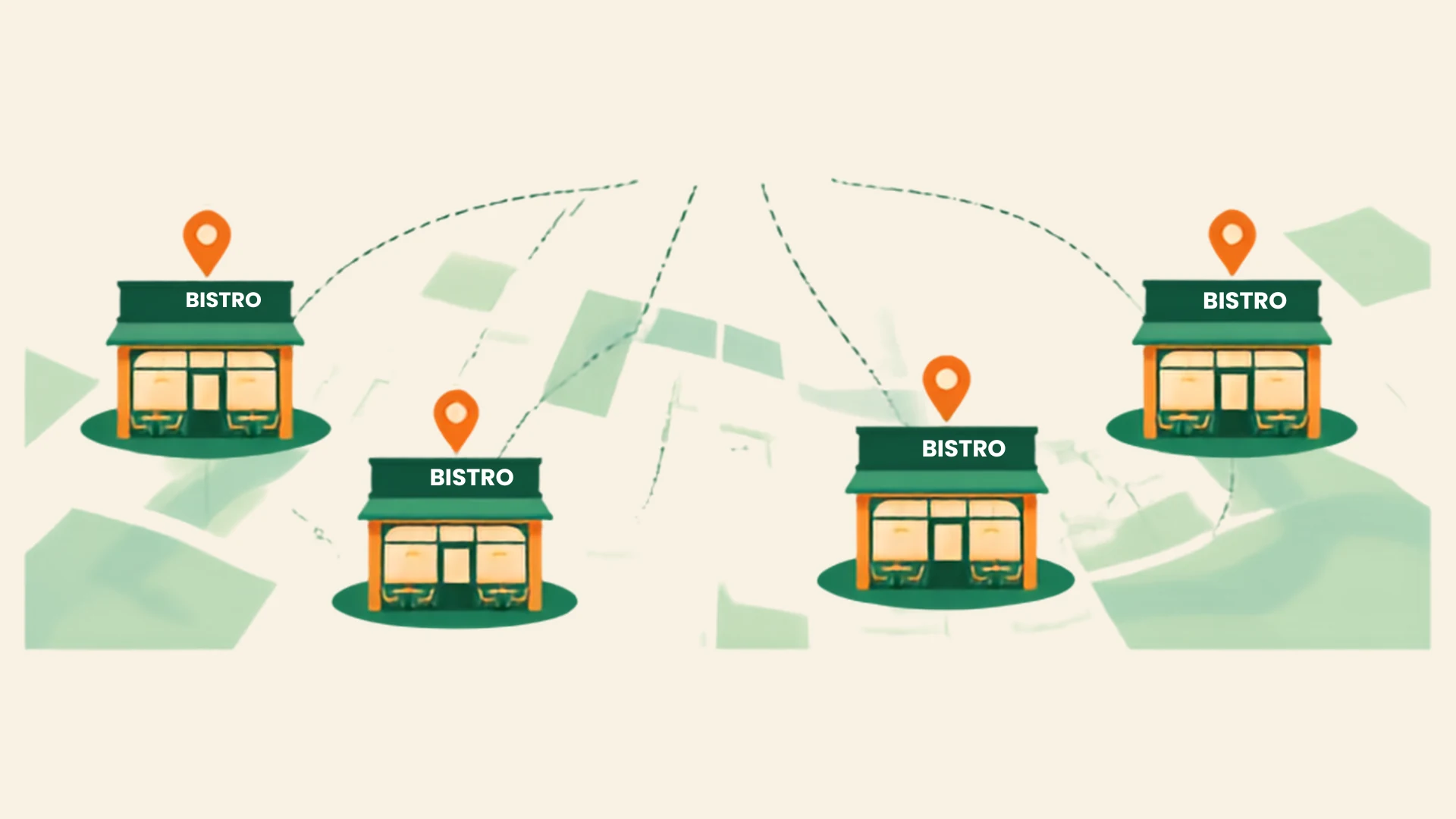 Les établissements d'un même réseau répartis sur une carte